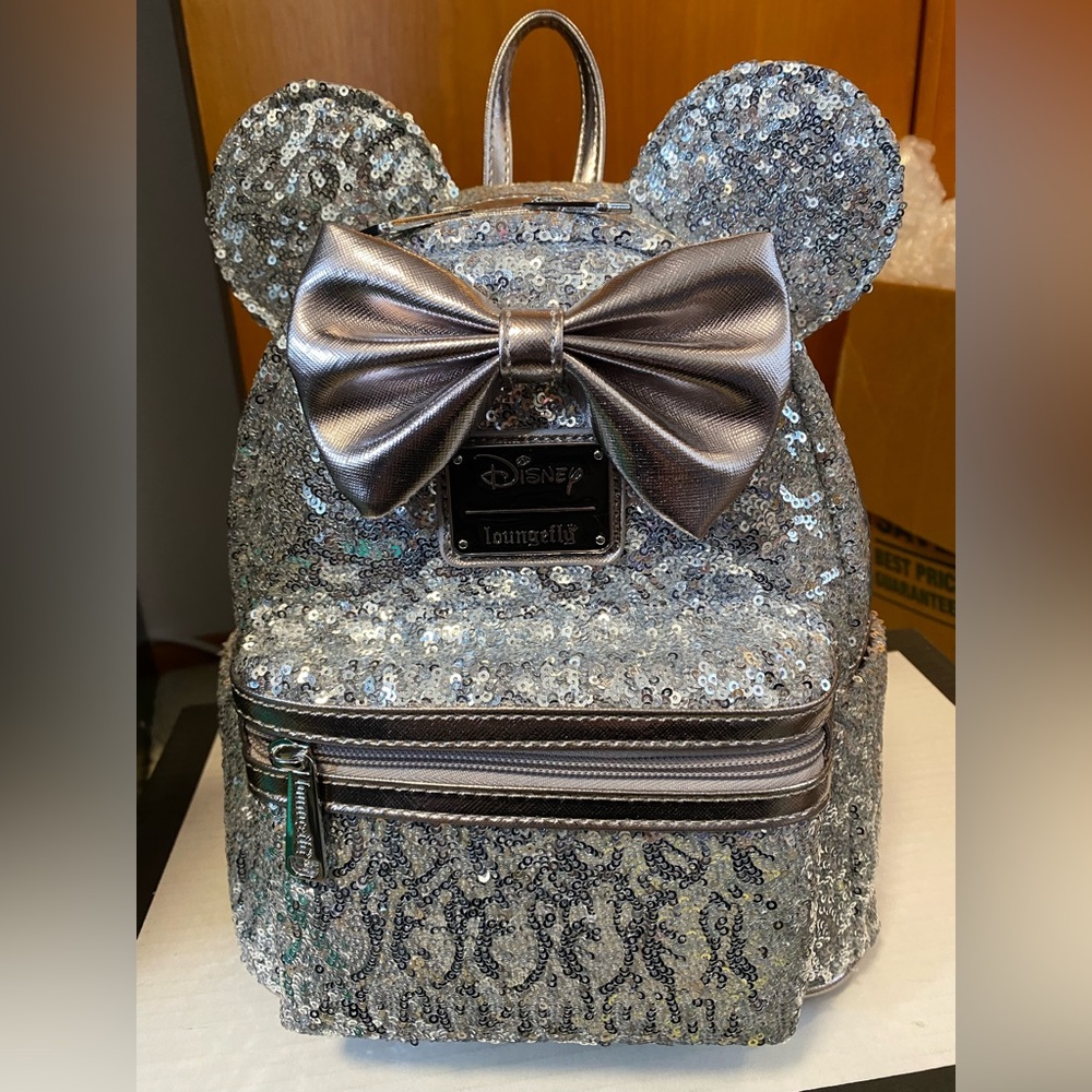 Silver and pink Loungefly Mini Backpack BNWT